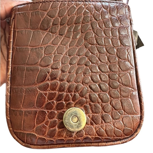 Brooks Brothers Made in Italy Crossbody Bag - Cognac Crocodile embossed. - Picture 4 of 7